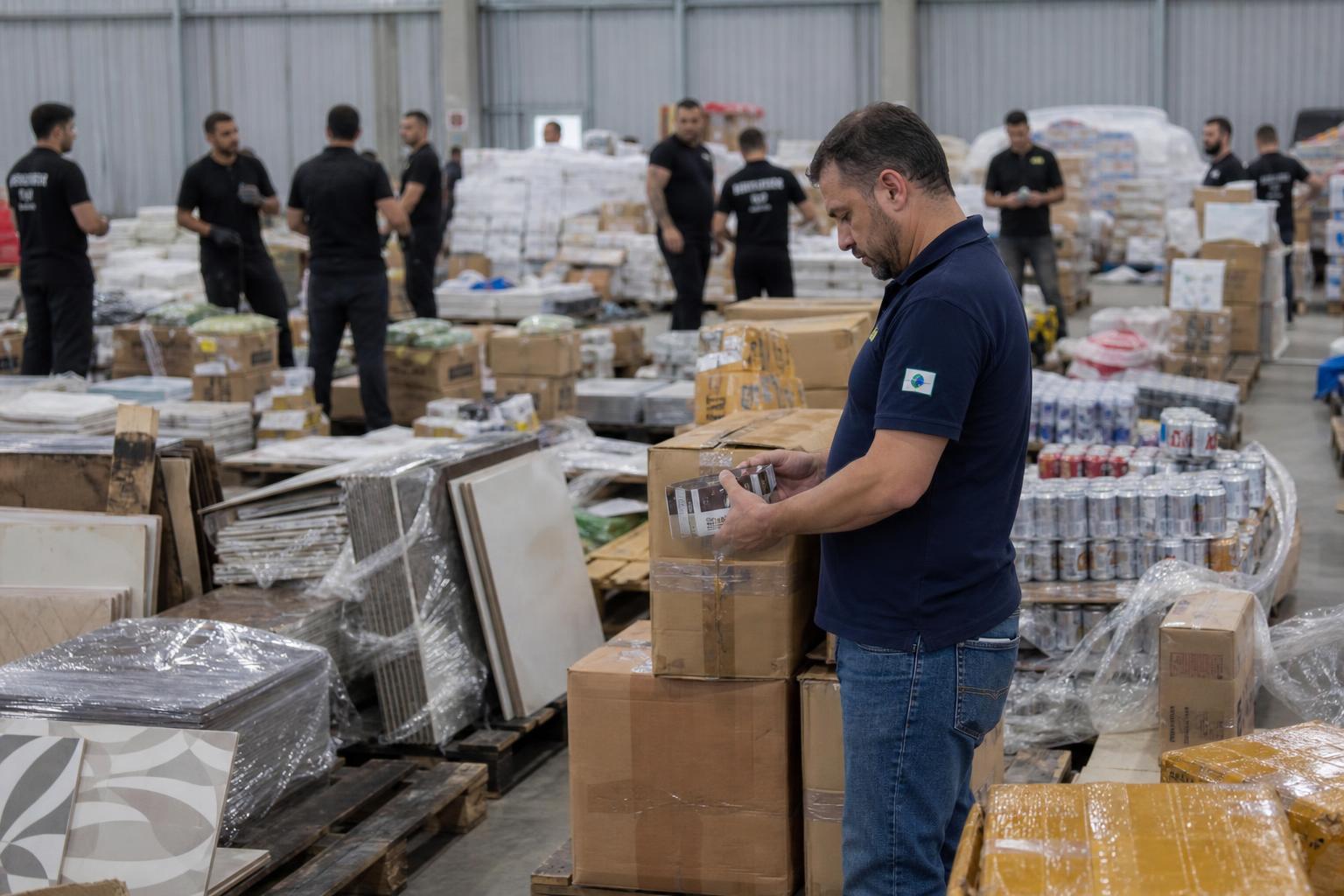 Mercadorias apreendidas em depósito durante ação fiscal no DF